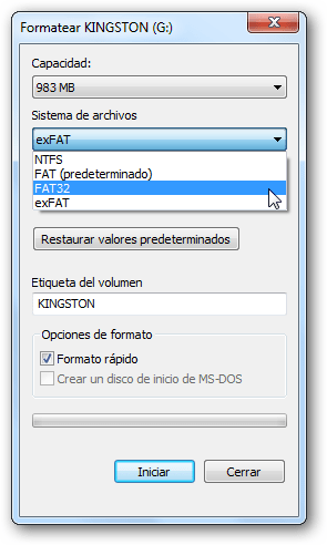 formatear tarjeta de memoria