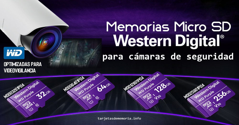 Micro SD Western Digital Purple: tarjetas de memoria para cámaras de vigilancia